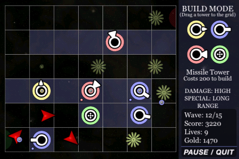 Third screenshot of touch defense gameplay.